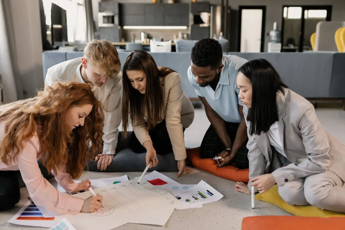 A team planning together